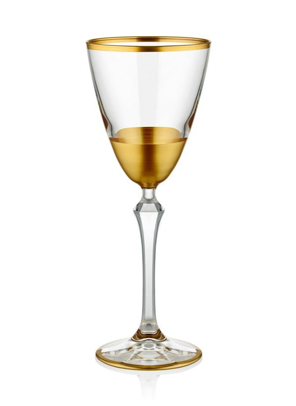 Rozi Glam Collection Gold Wine Glasses (Set of 6)