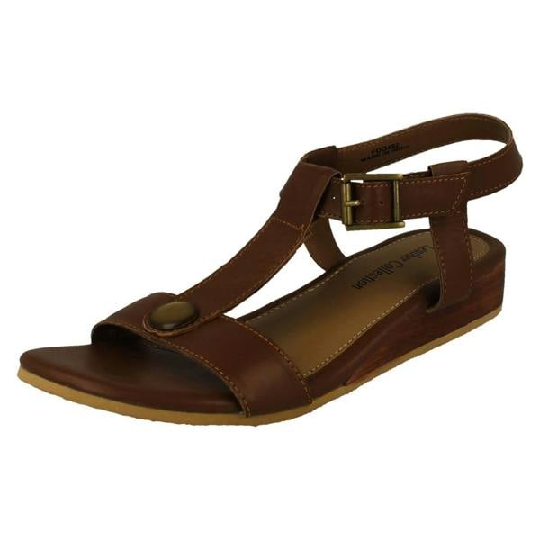 Leather Collection Ladies Leather Collection T-Bar Sandals F00452