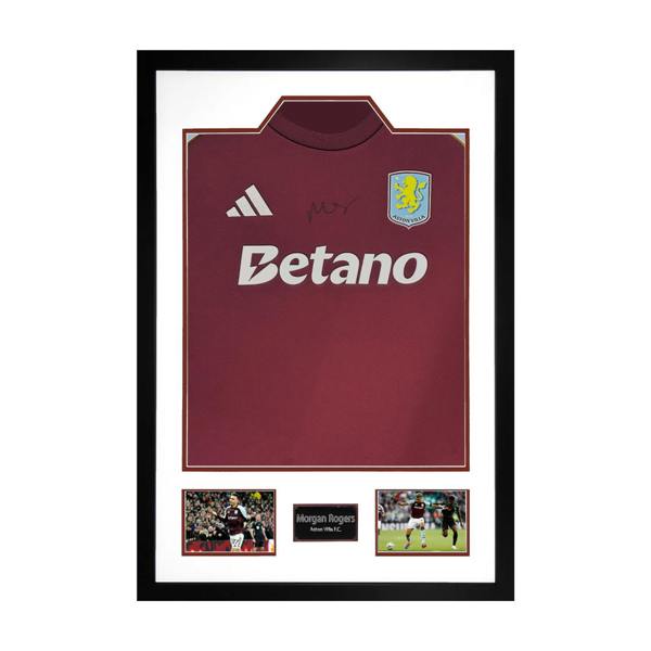 Morgan Rogers Signed Aston Villa Shirt Premium Frame