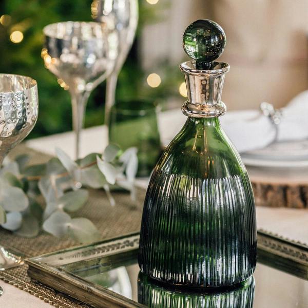 Culinary Concepts Emerald Glass Port Decanter with Stopper