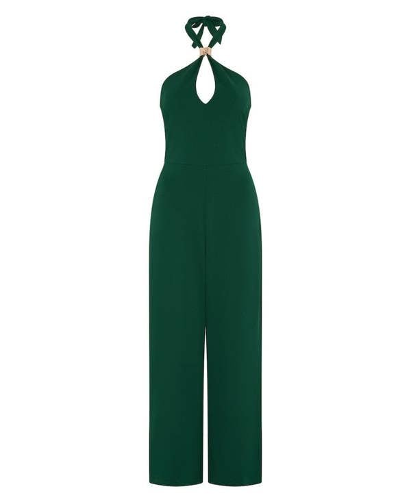 Needs No Label Green Hardware Halterneck Jumpsuit