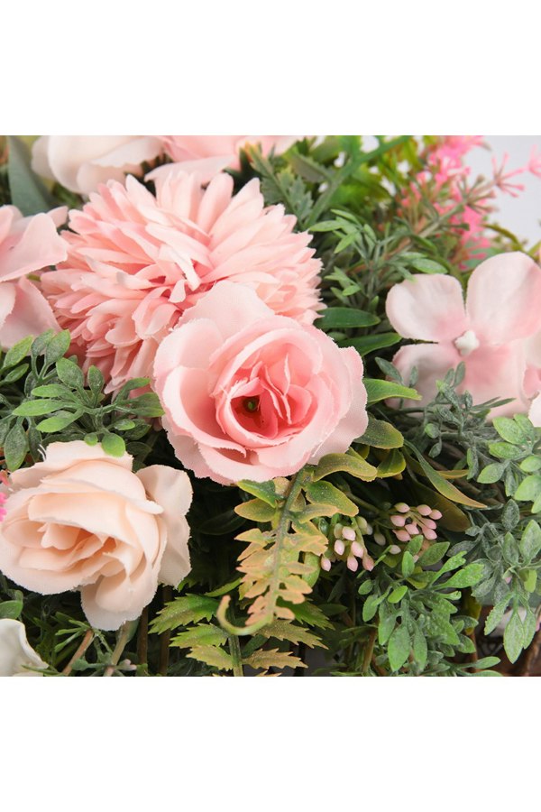 Living and Home Rustic Assorted Flowers Heart-shaped Wreath Wedding Decoration