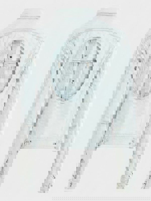 Off - White Open Back Denim Jacket Light Blue - Supplied FashionOff - White