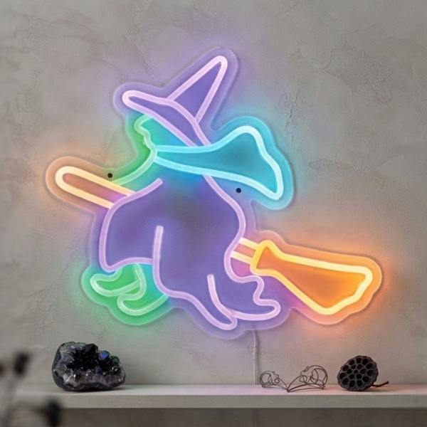 Garden Greatness Witch Shaped Halloween LED Wall Light