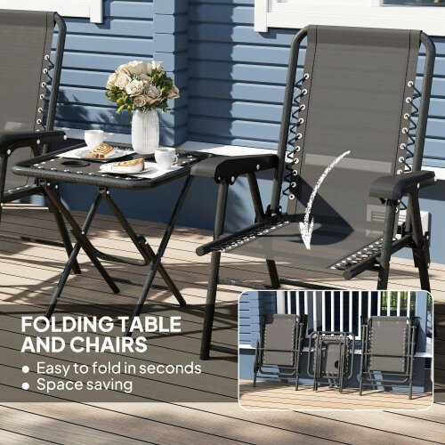 Wyld Haus Lacotte Metal Black 3 Piece Garden Mesh Bistro Set Garden Outdoor Table And Chair