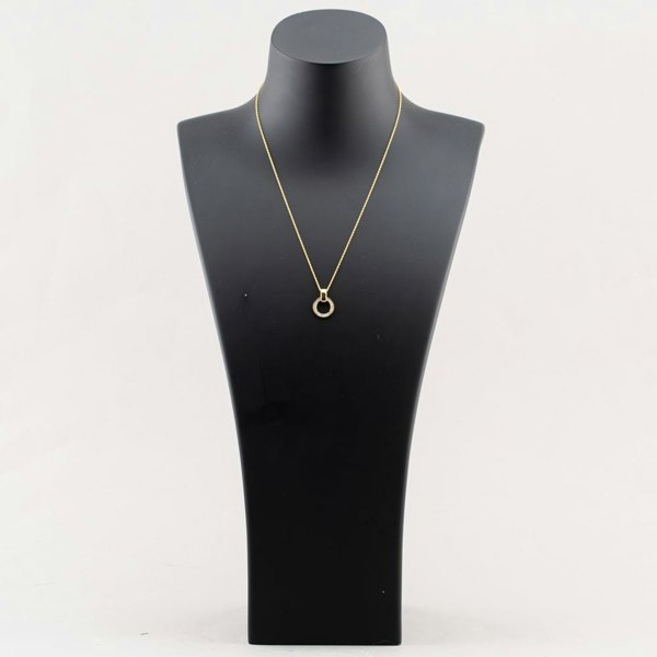 T. H. Baker Gold Plated Certified 0.15ct Lab Grown Diamond Circle Pendant Necklace LGP47087