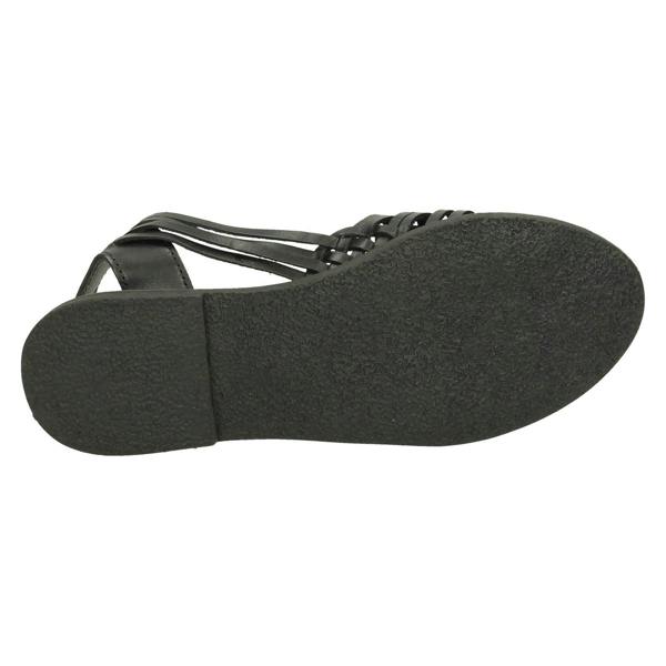Leather Collection Ladies Leather Collection Flat Weaved Slingback Sandal