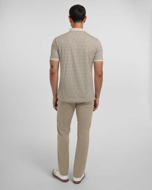Steel & Jelly Lambeth - Geometric Print Polo Shirt