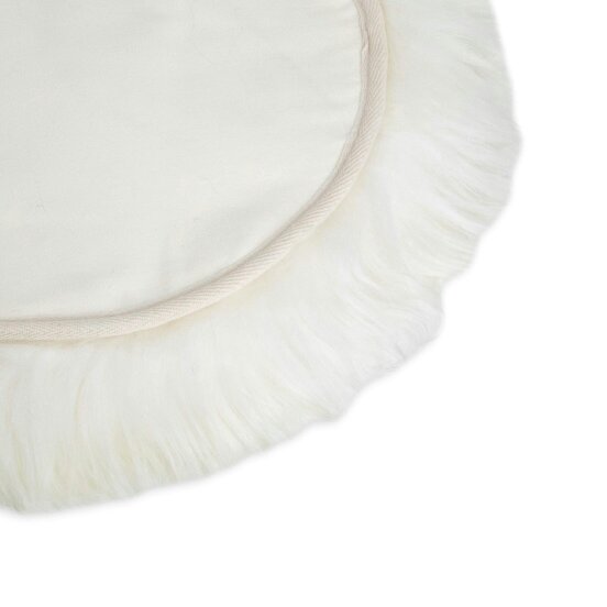 Round Sheepskin Chair Pad - Genuine New Zealand Sheepskin Seat Cushion 35cm