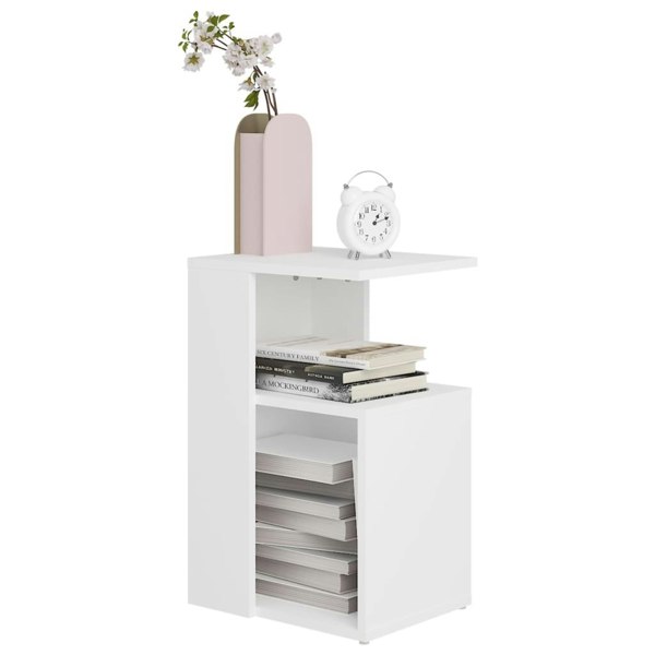 Berkfield Side Table White 36x30x56 cm Engineered Wood