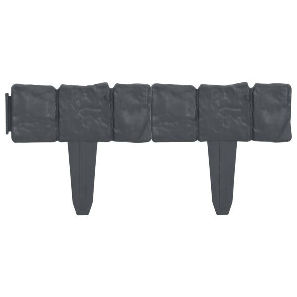 Berkfield Lawn Fence Stone Look 41 pcs Plastic 10 m