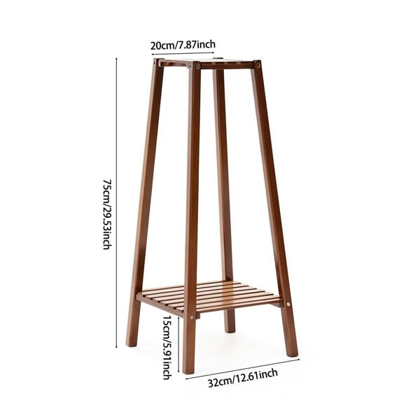 Living and Home Vintage Tiered Indoor Plant Stand Solid Wood Display Shelf