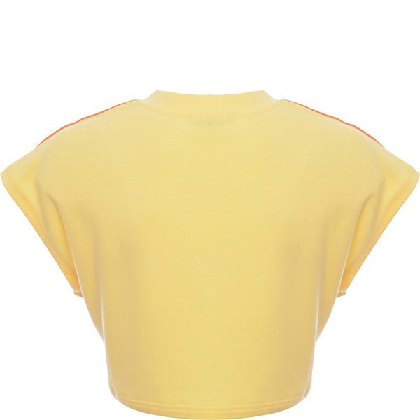 Labelrail X Notion Women's Yellow Retro Cropped Side Stripe Vest