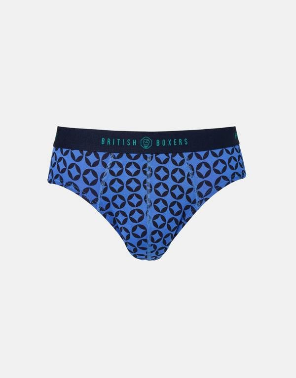 British Boxers Multipack! 4 Pairs of Men's Bamboo Briefs - Minimalist Geometric