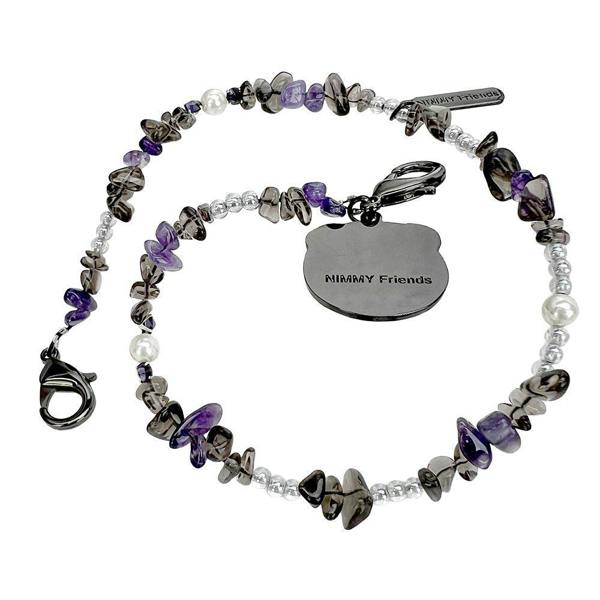 Nimmy Friends Nimmy Big Eye Cute Pet Black Cat Mobile Phone Chain Bag Charm Crystal Bracelet Black - N-CXMC-SL-03