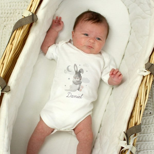 Personalised Memento Company Personalised Baby Bunny 0-3 Months Baby Vest