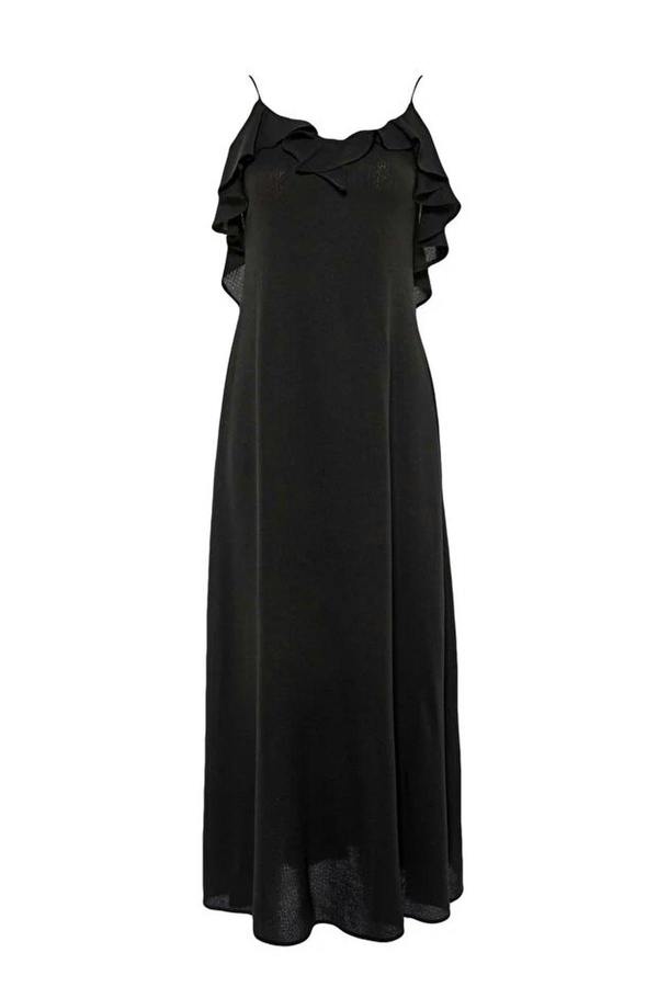 WOVCOR Woven Ruffled Beach Midi Dress