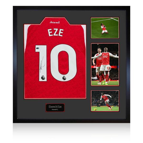Eberechi Eze Signed Arsenal Shirt Elite Frame (ACG Cert)