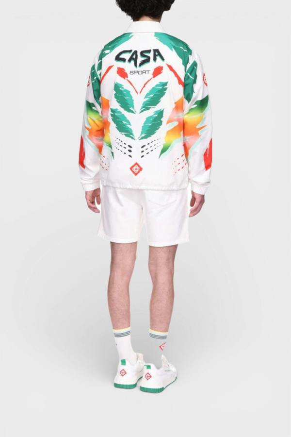 Casablanca Printed Coach Jacket Casa Moto White