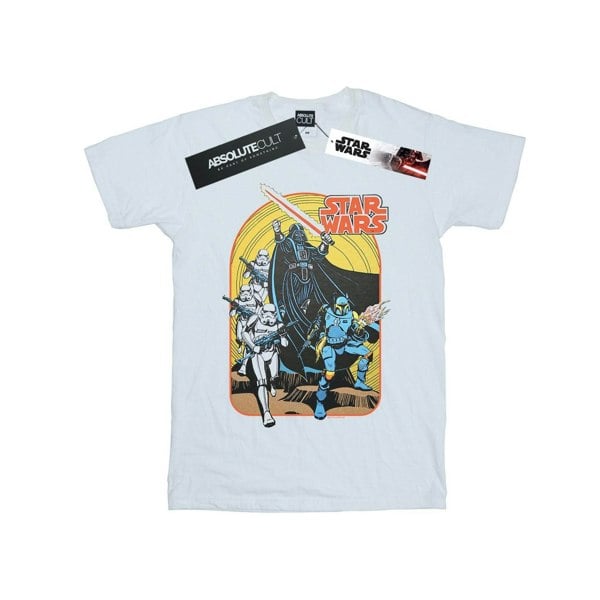 Star Wars Mens Vintage Comic Scene T-Shirt - White