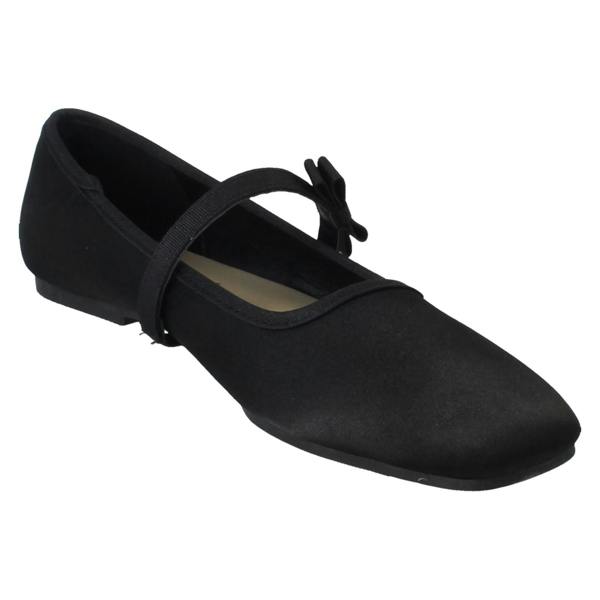 Savannah Ladies Savannah Slip On Elastic Strap Bow Detailed Mary Jane Shoes F80567
