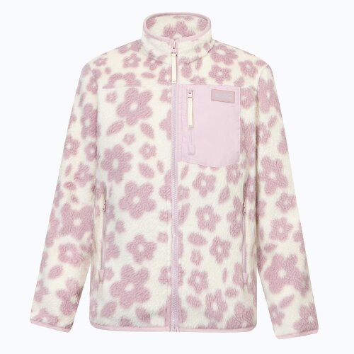 Regatta Kids Frankie Floral Full Zip Fleece Jacket - Light Vanilla - Light Vanilla - 70% Polyester/30% Recycled Polyester
