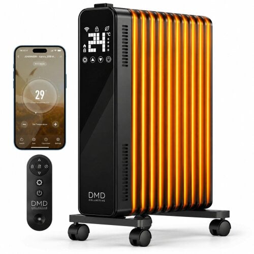 DMD Collective Smart WiFi Electric Radiator Heater with Remote & Timer 2500W
