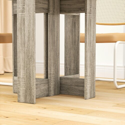 Wyld Haus Tase Wooden Grey Folding Drop Leaf Dining Table For Compact Spaces