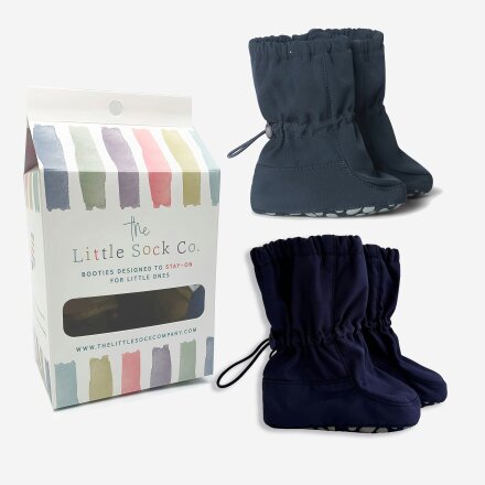 Little Sock Co. 2 Pack of All Weather Stay-on Booties - Showerproof & Windproof - Breeze + Storm