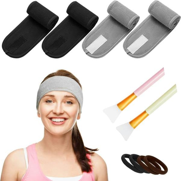 Dyzi 10 Pack Terry Cotton Skincare Spa Headbands – Reusable for Makeup Yoga and Face Wash