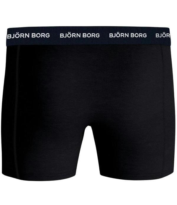 Bjorn Borg 3-Pack Contrast Waistband Boxer Briefs, Black w/ red/blue/navy