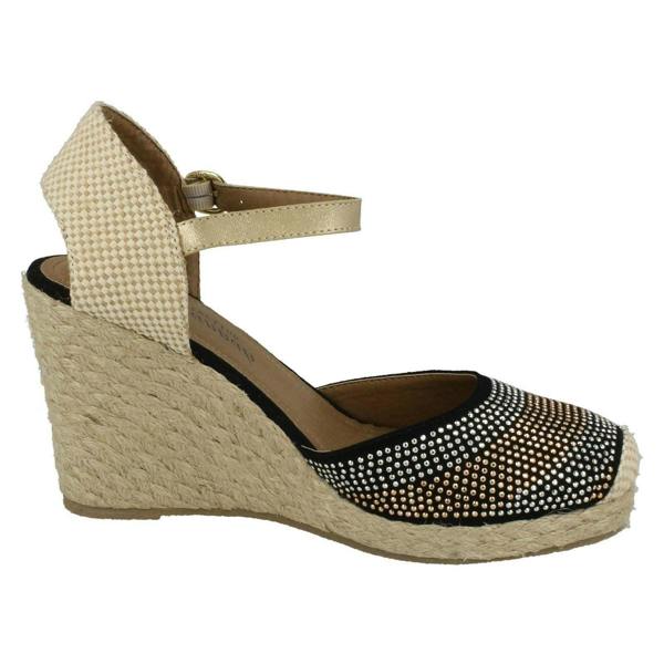 Savannah Ladies Savannah Bead Detail Wedge Sandals