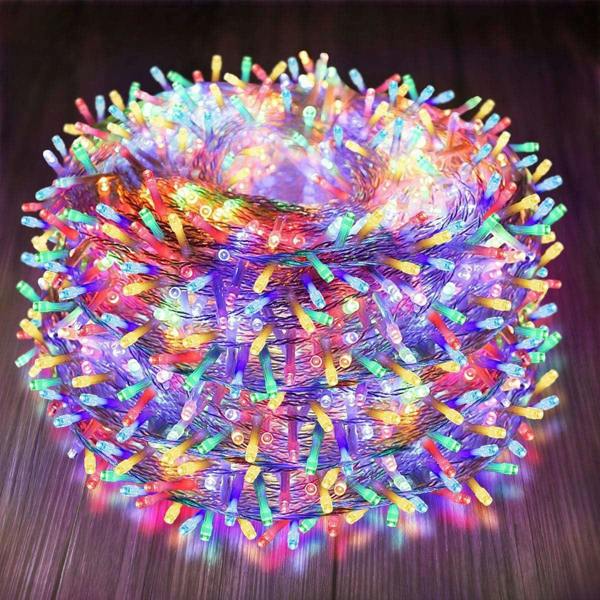 Clear Cable Multicolour LED String Fairy Lights with Timer, Indoor and Outdoor Use image 1