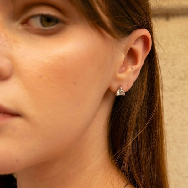 Spero London Triangle Sterling Silver Stud Earring