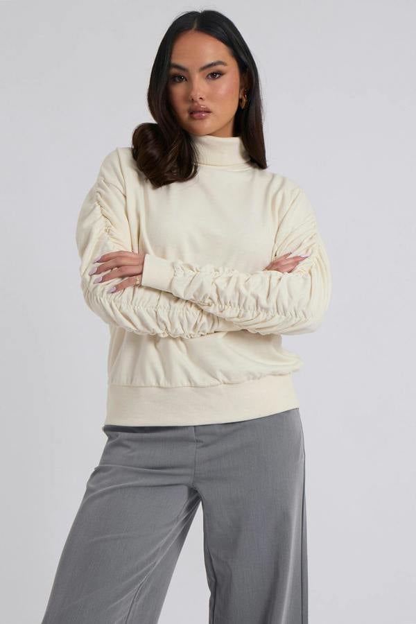 Urban Bliss Mackenzie Ruche Sleeve Sweat