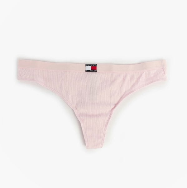 Tommy Hilfiger FLAG LOGO 3 Pack Womens Thongs Primary Red/Light Pink Rib/Navy