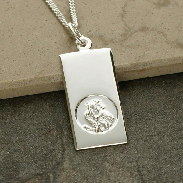 Christopher James of London Sterling Silver St Christopher Ingot With Optional Engraving and Chain