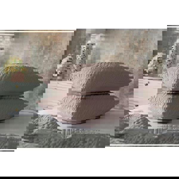 Belledorm Lisbon Chevron Continental Pillowcase - Blush - 