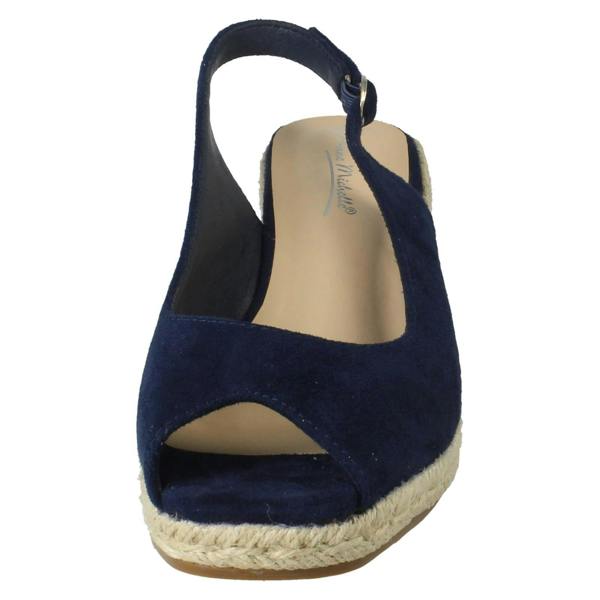 Anne Michelle Ladies Anne Michelle Microfibre Wedge Heel Squared Toe Sandals F2306