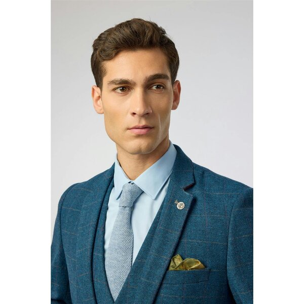 Alexandre Silver Alexandre Light Blue Knitted Linen Tie