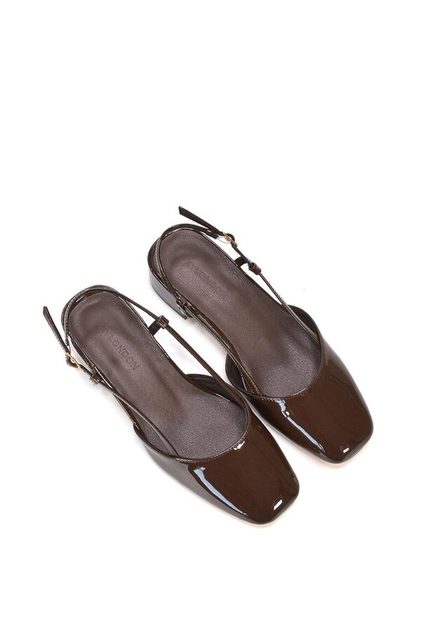 XY LONDON Slingback Court Shoes With Low Block Heel