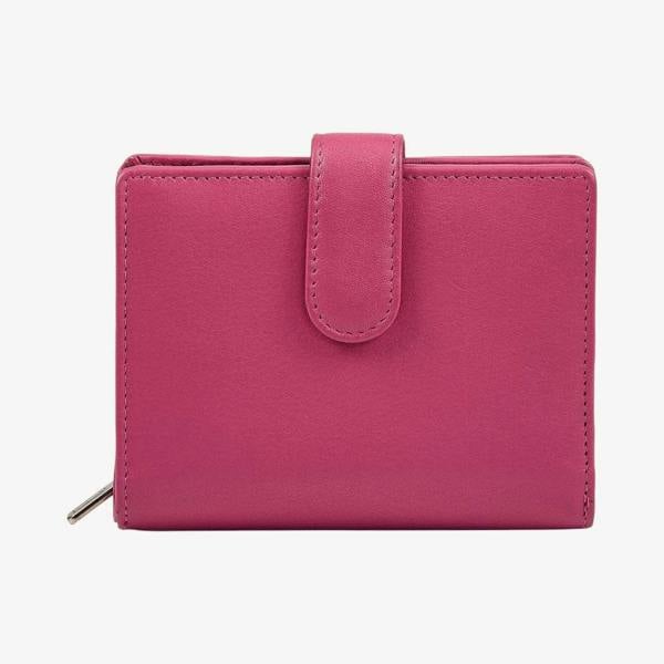 Elegant pink real leather purse for everyday essentials