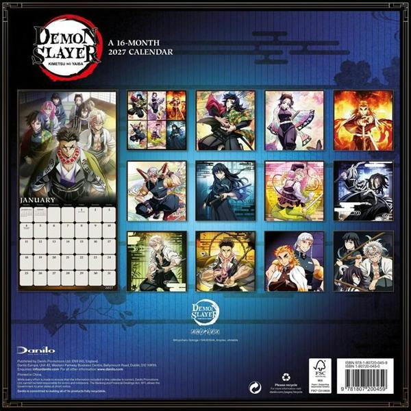 Demon Slayer Calendar 2027, Wall Calendars, Month To View, Entertainment, Gift