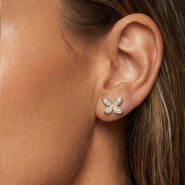 Small Butterfly Stud Earrings in 18k Gold or Silver