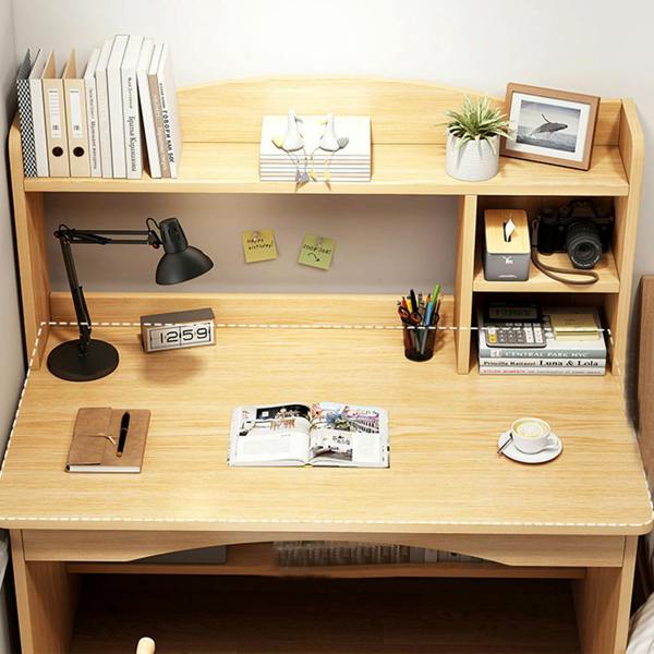 Havendro Computer Desk with Storage Shelves Wooden Home Office Study Laptop Writing Workstation