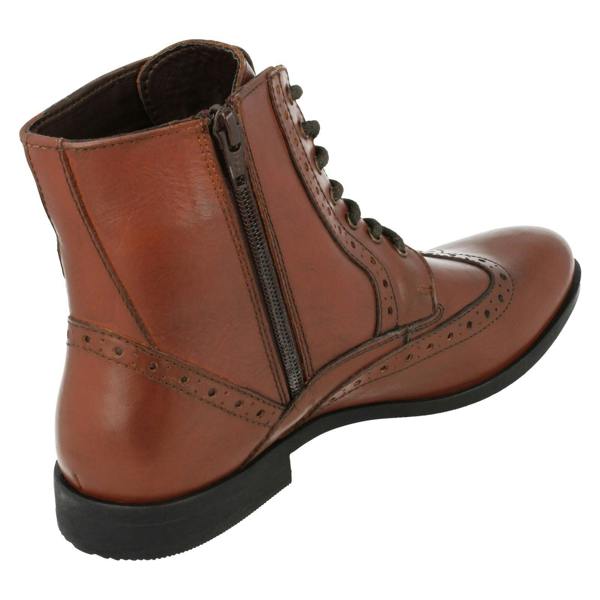 Leather Collection Ladies Leather Collection Brogue Lace Up Detailed Boots F4456