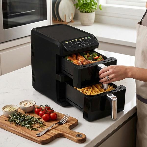 Dual Basket Air Fryer 10L BH9926 Matt Black