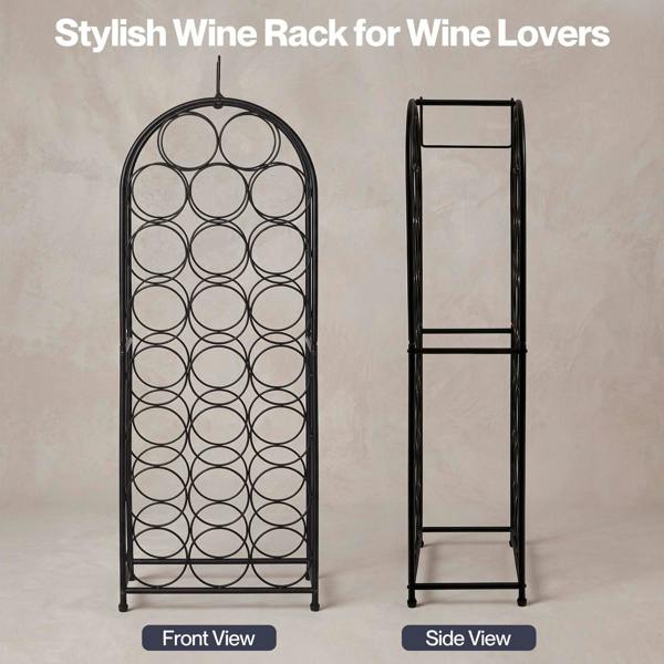 Levede Wine Rack 23 Bottles Freestanding Storage Organiser Stand Home Black