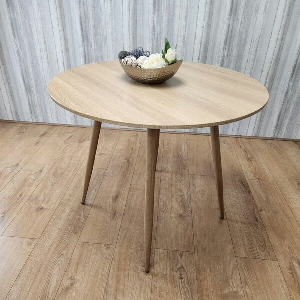 Kosy Koala Dining Table Beige Wood Kitchen Place for 4 Seats, Dining Table Only (Beige H 75 x L 90 x W 90 cm)