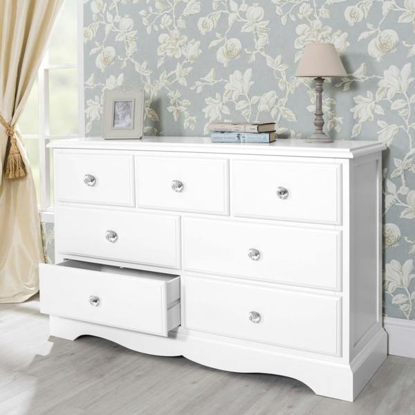 Statement Furniture Romance Large 3 Over 4 Chest of Drawers with Crystal Handles